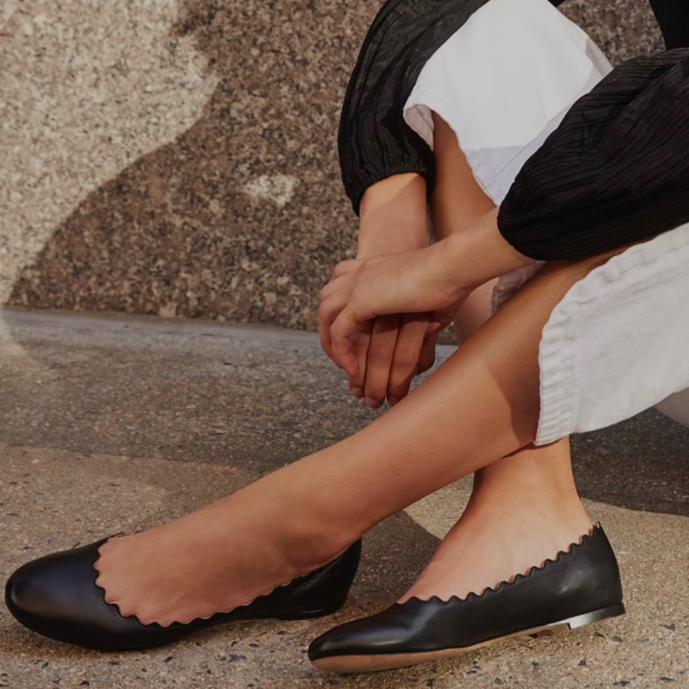 Chloe Scalloped Ballet Flats Size 36